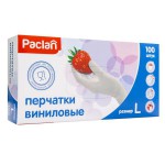 Перчатки виниловые, Paclan (Паклан) р. L №100